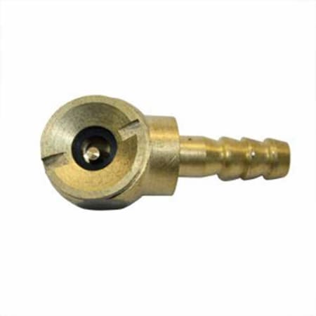Interstate Pneumatics 1/4 Inch Hose Barb Brass Angle Ball Foot Chuck with Sut-off Valve T07